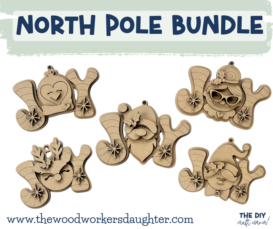 Joyful Faces Ornaments - Wood Cuts