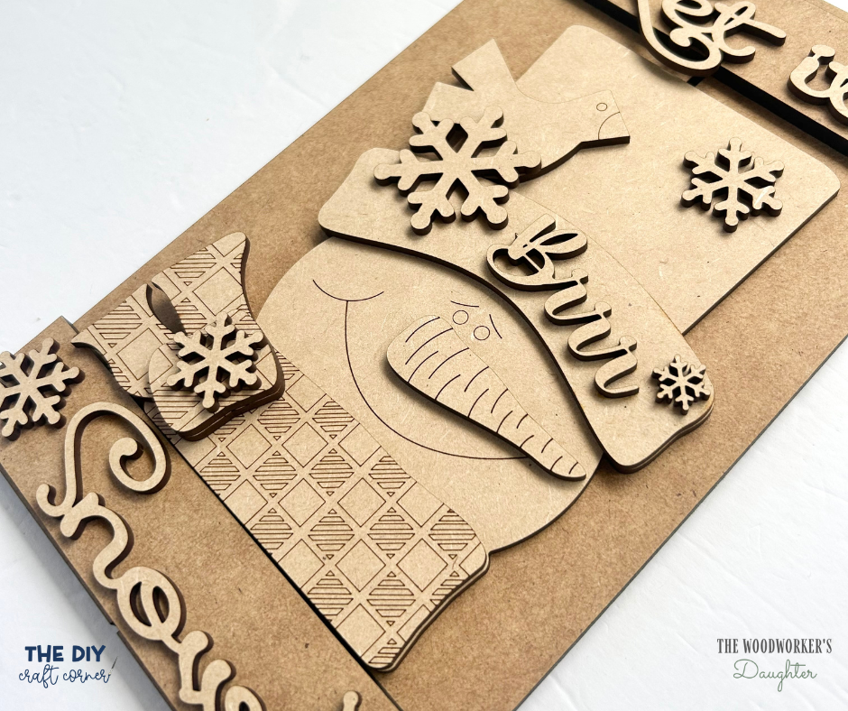 Snowman Pallet Sign – Wood Cuts