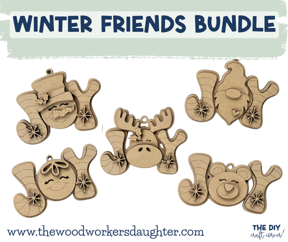 Joyful Faces Ornaments - Wood Cuts