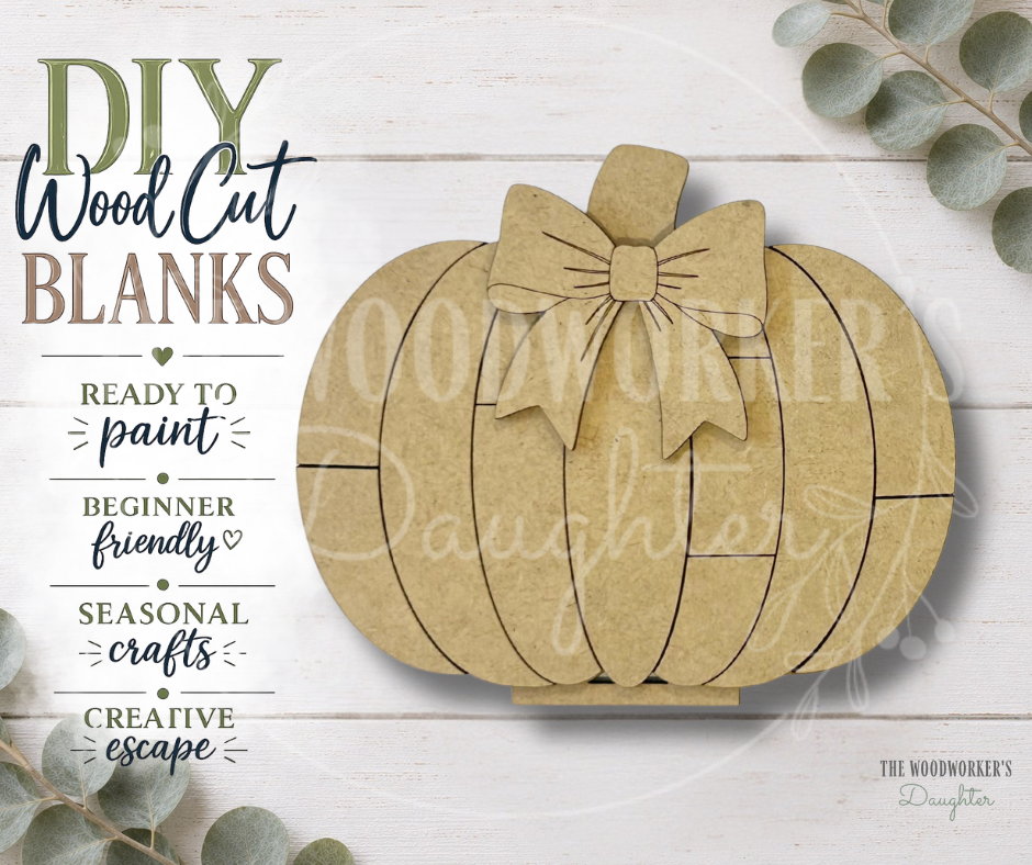 Patchwork Pumpkin Shelf Sitters – Wood Cuts