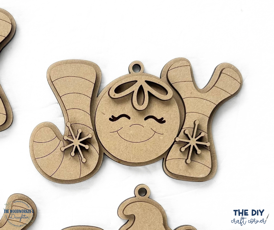 Joyful Faces Ornaments - Wood Cuts