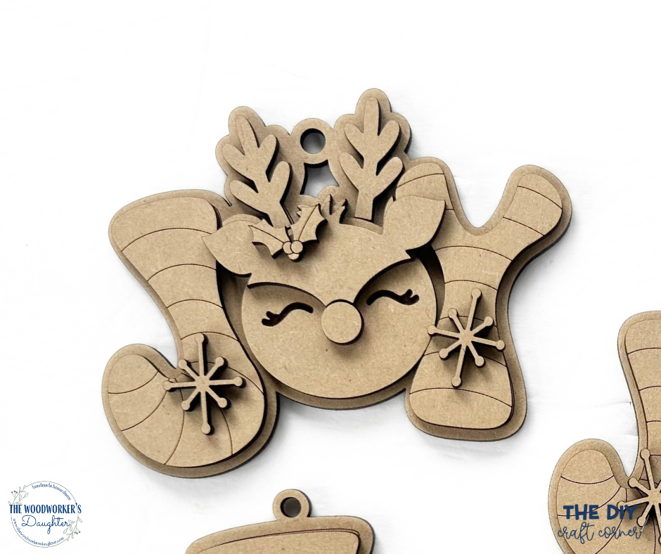 Joyful Faces Ornaments - Wood Cuts