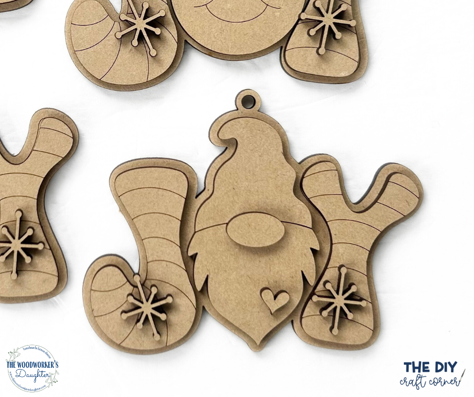 Joyful Faces Ornaments - Wood Cuts