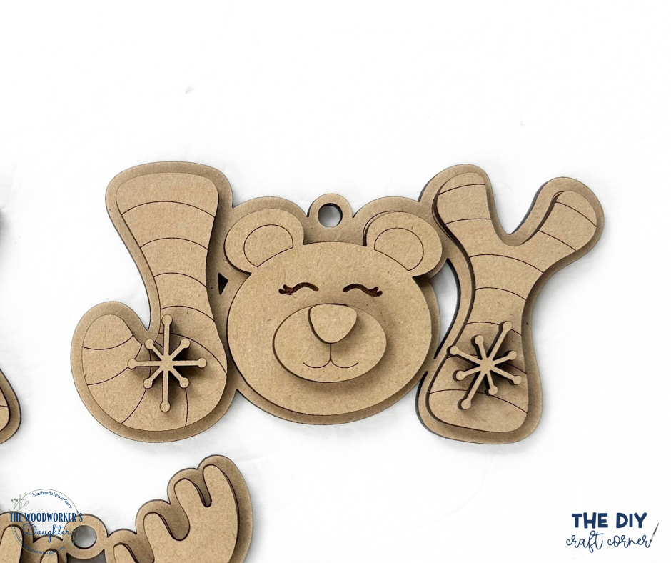 Joyful Faces Ornaments - Wood Cuts