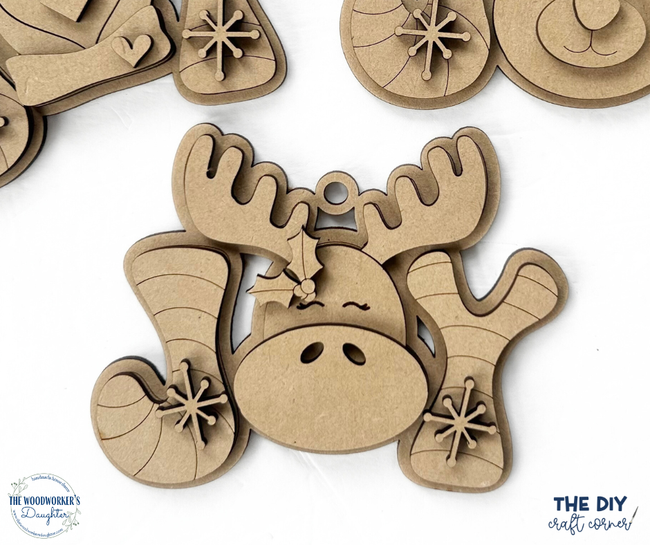 Joyful Faces Ornaments - Wood Cuts