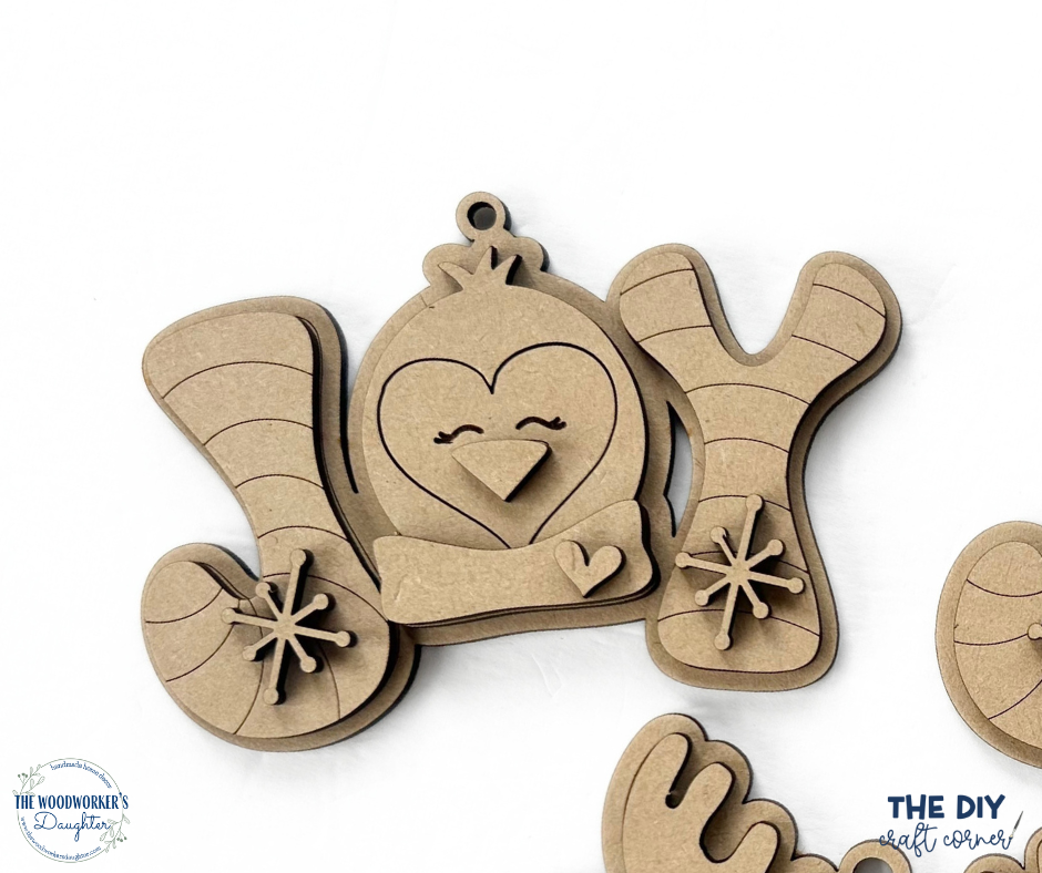 Joyful Faces Ornaments - Wood Cuts