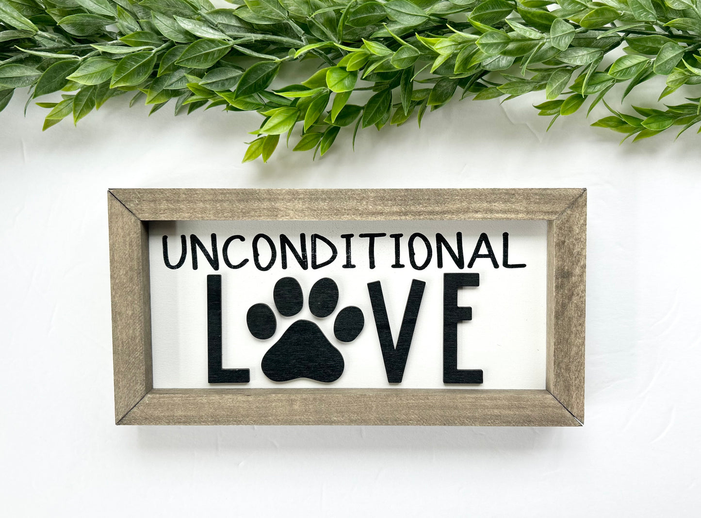 Unconditional Love Framed Dog Sign