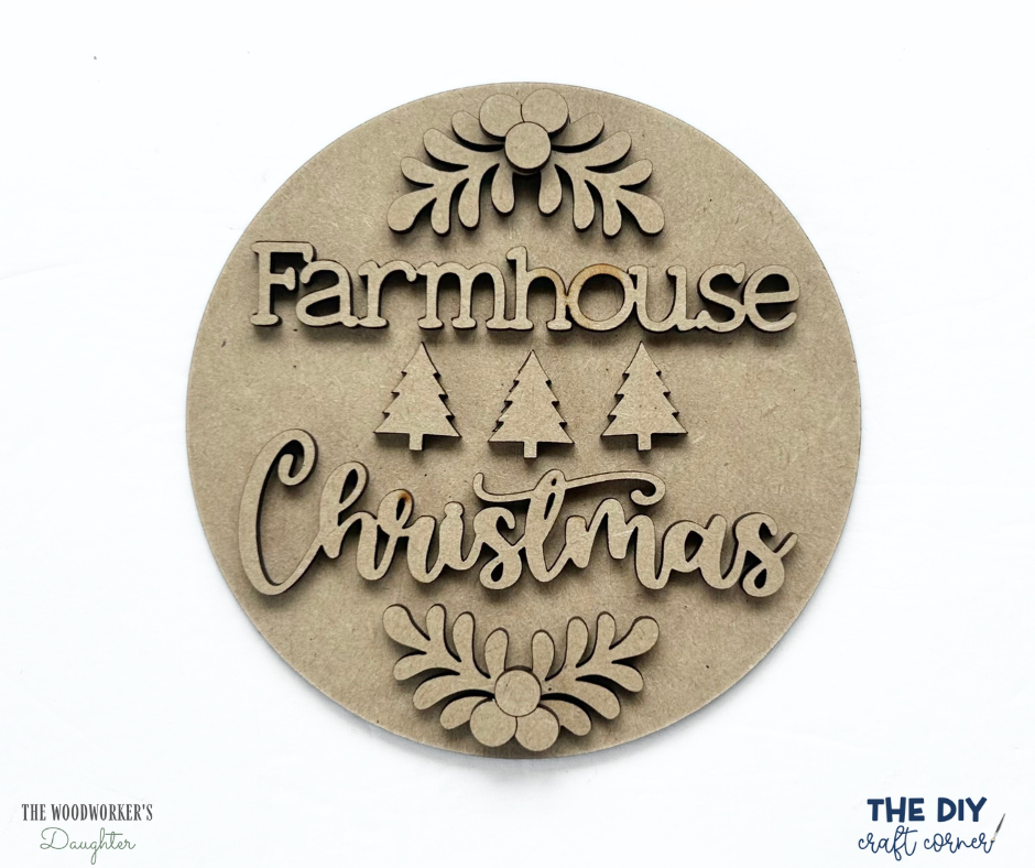 Farmhouse Christmas Tiered Tray Set – Wood Cuts