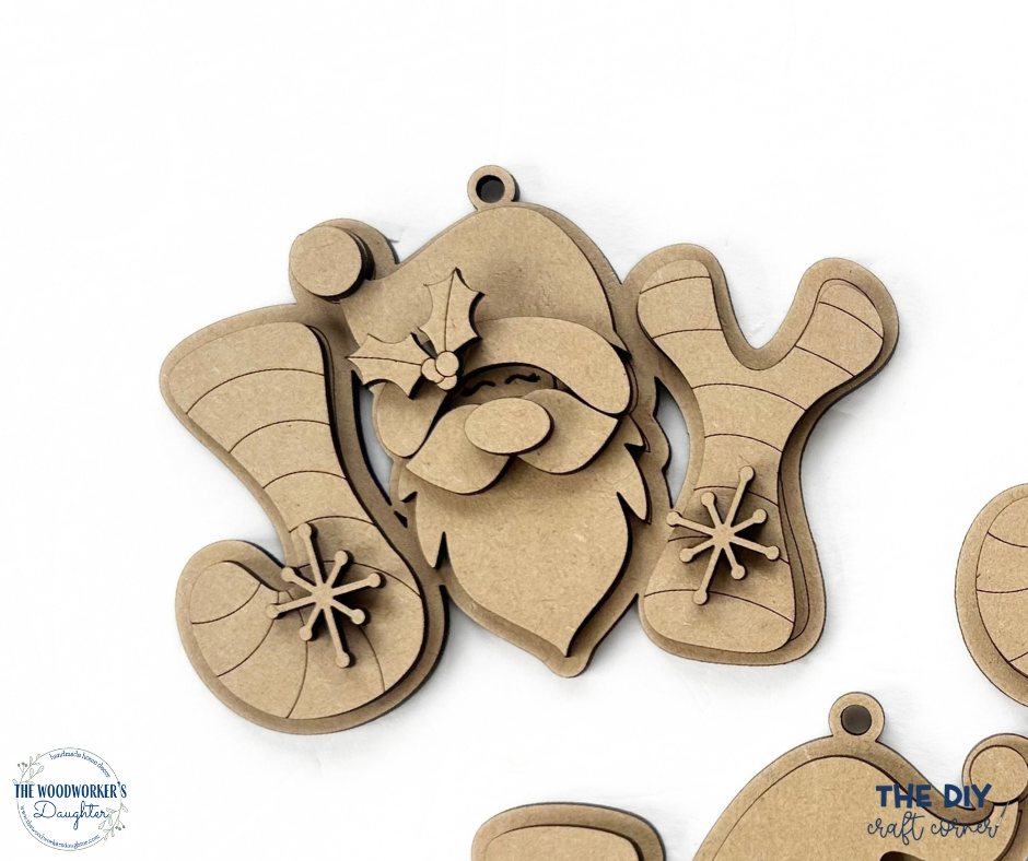 Joyful Faces Ornaments - Wood Cuts