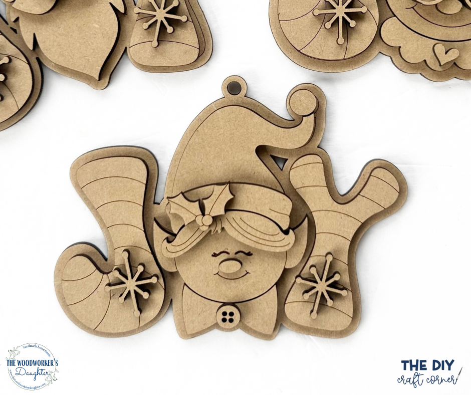 Joyful Faces Ornaments - Wood Cuts