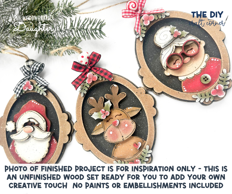 DIY Christmas Frame Ornaments – Wood Cuts
