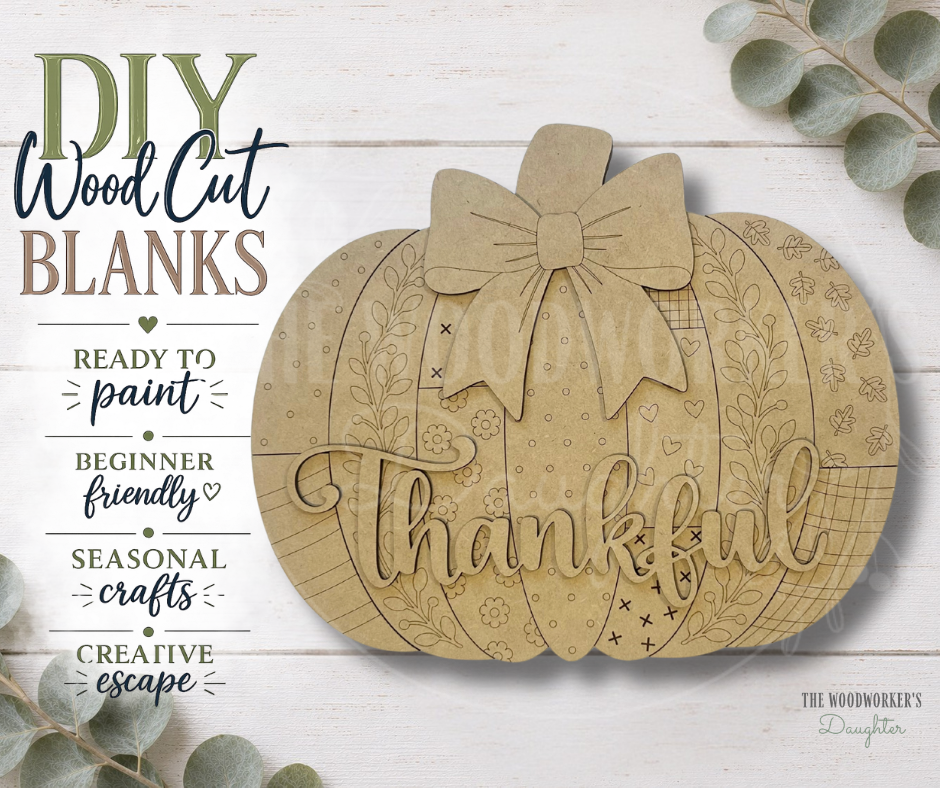 Patchwork Pumpkin Door Sign– Wood Cuts