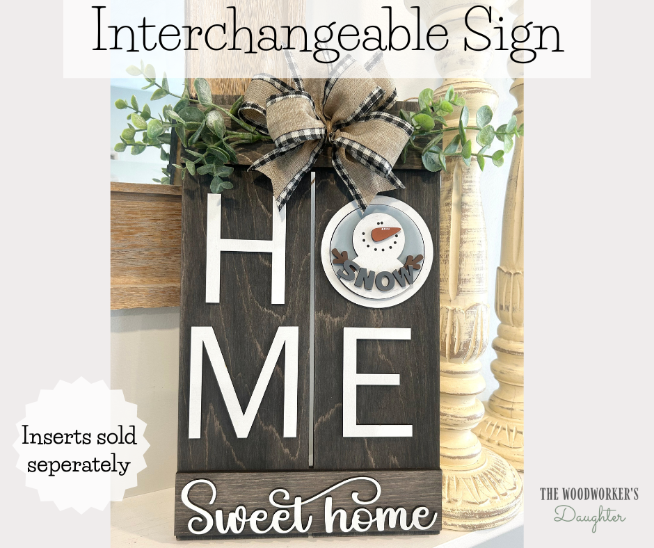 Interchangeable Pallet Home Sweet Home Vertical Sign