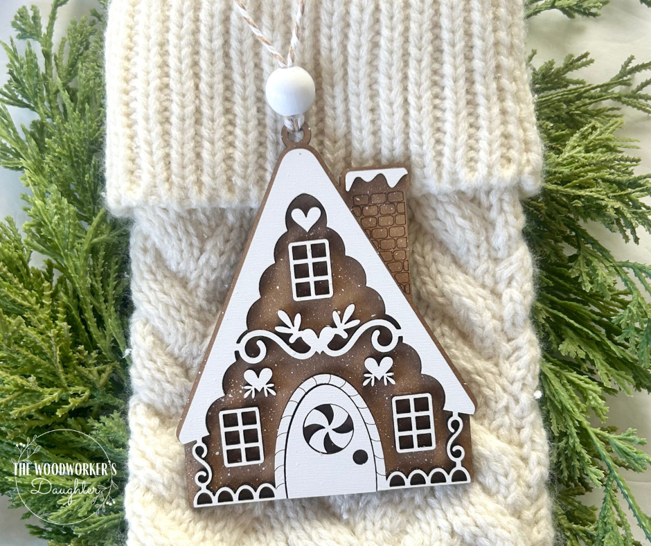 Gingerbread Chalet House Wood Ornament