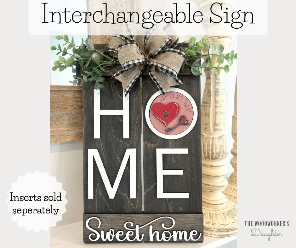 Interchangeable Pallet Home Sweet Home Vertical Sign