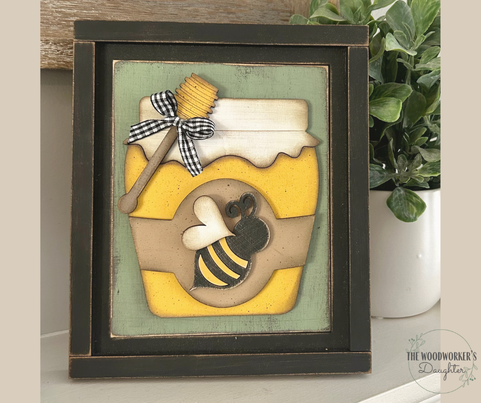 Honey Jar Insert for Interchangeable Farmhouse Frame