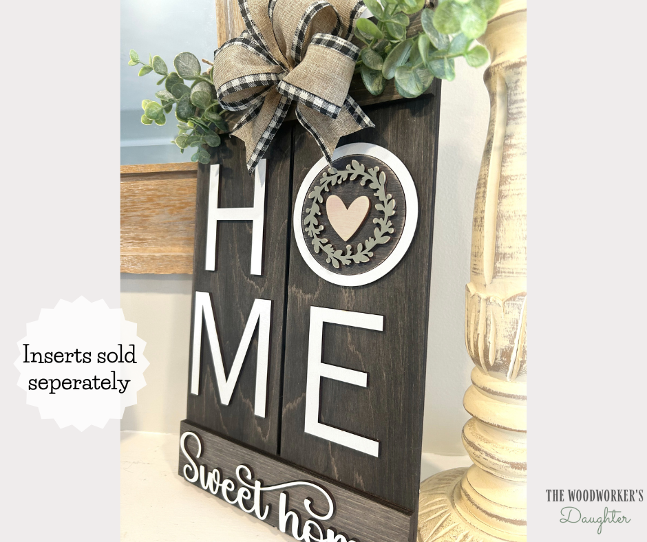 Interchangeable Pallet Home Sweet Home Vertical Sign