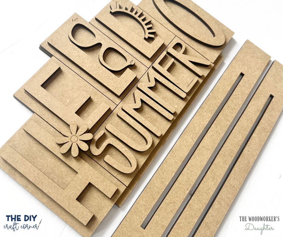 Hello Summer Word Sign – Wood Cuts