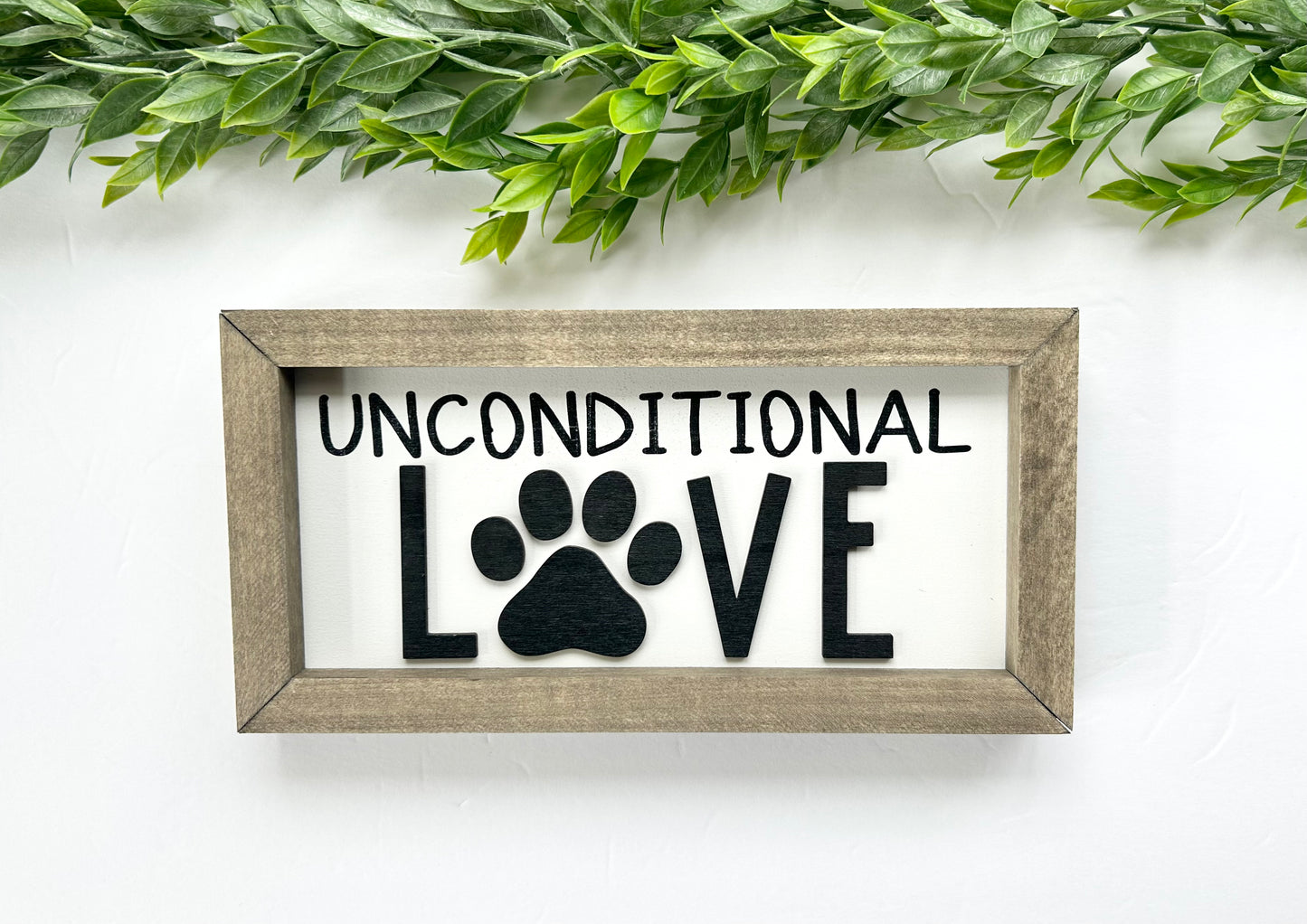 Unconditional Love Framed Dog Sign