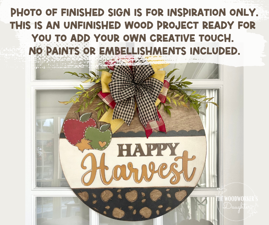Happy Harvest Door Round – Wood Cuts
