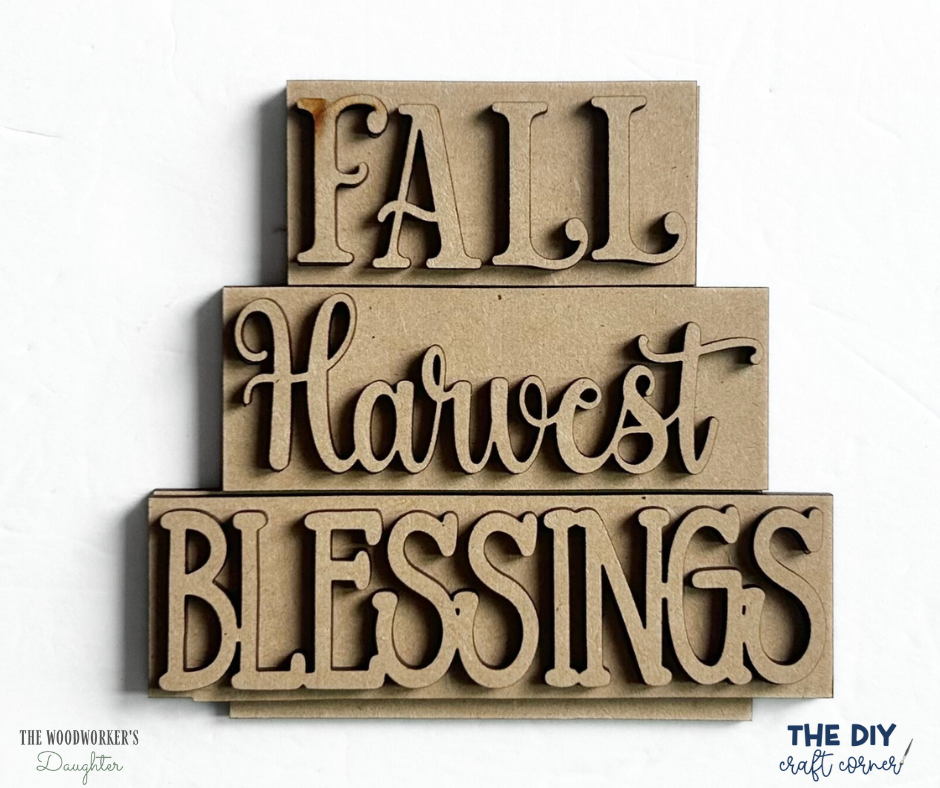 Harvest Pumpkin Tiered Tray Set – Wood Cuts