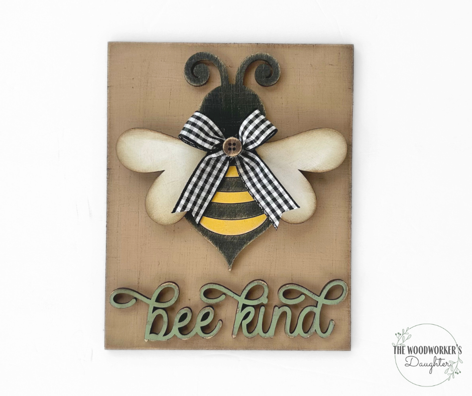 Honey Bee Insert for Interchangeable Farmhouse Frame
