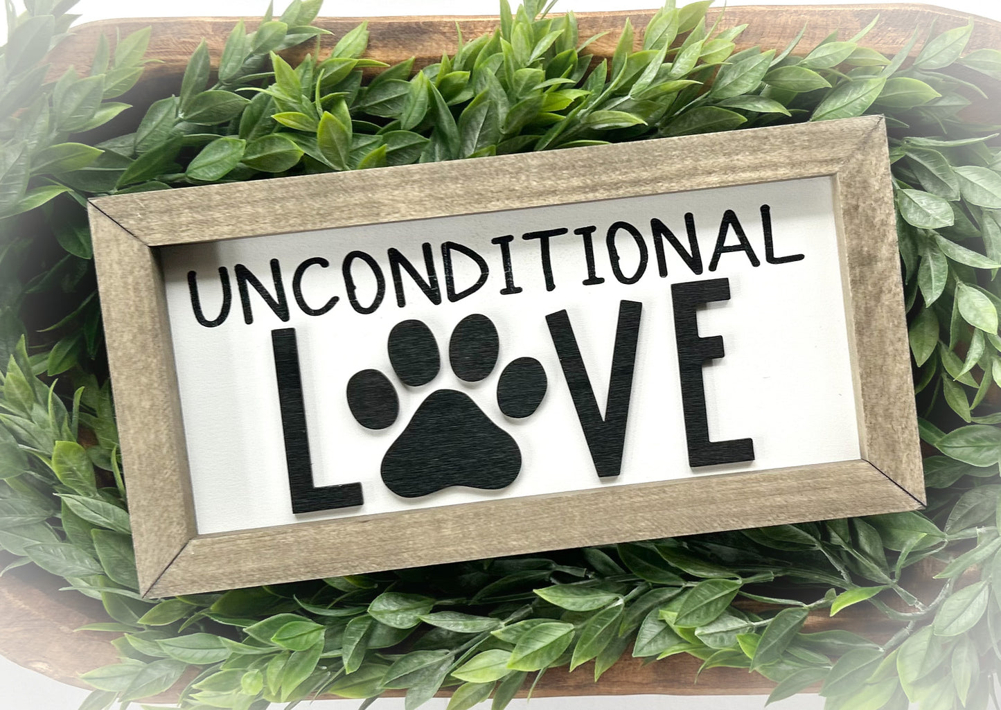 Unconditional Love Framed Dog Sign