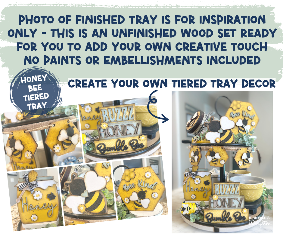 DIY Hello Honey Tiered Tray Set – Wood Cuts