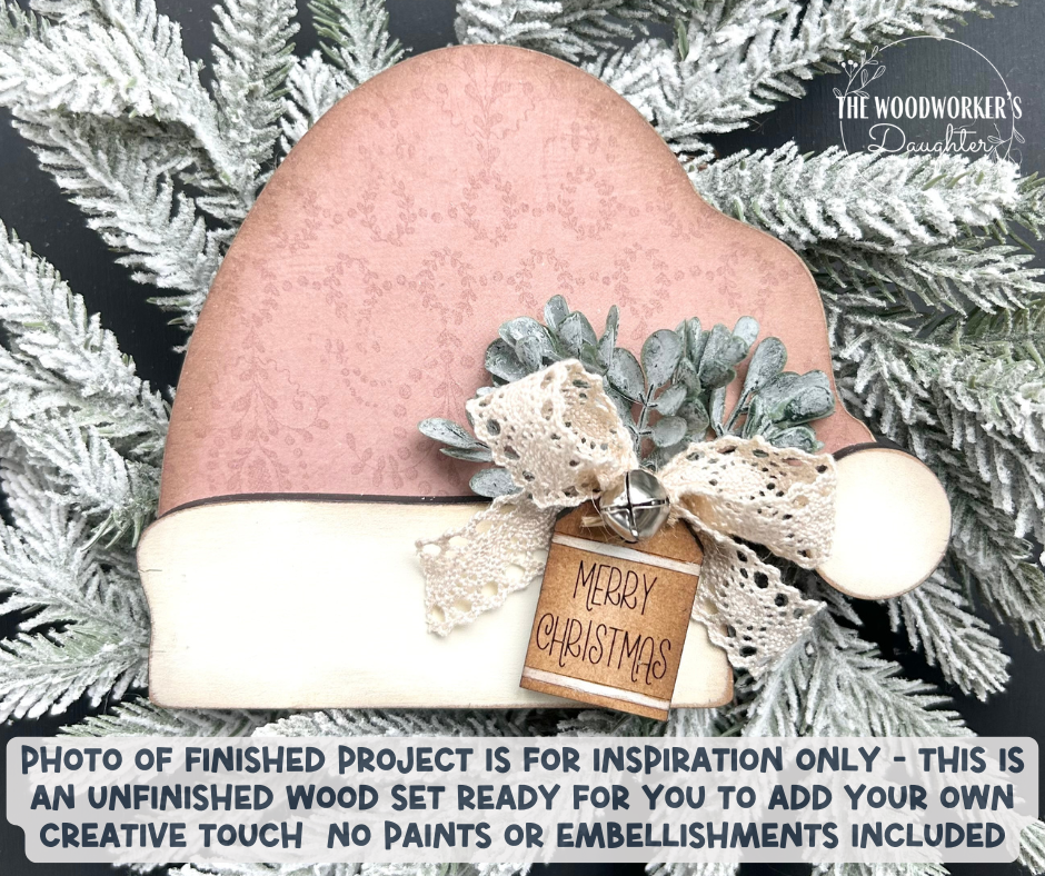 LIMITED EDITION - Chunky Santa Hat Shelf Sitter – Wood Cuts
