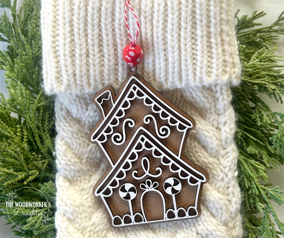 Mini Gingerbread House Wood Ornaments