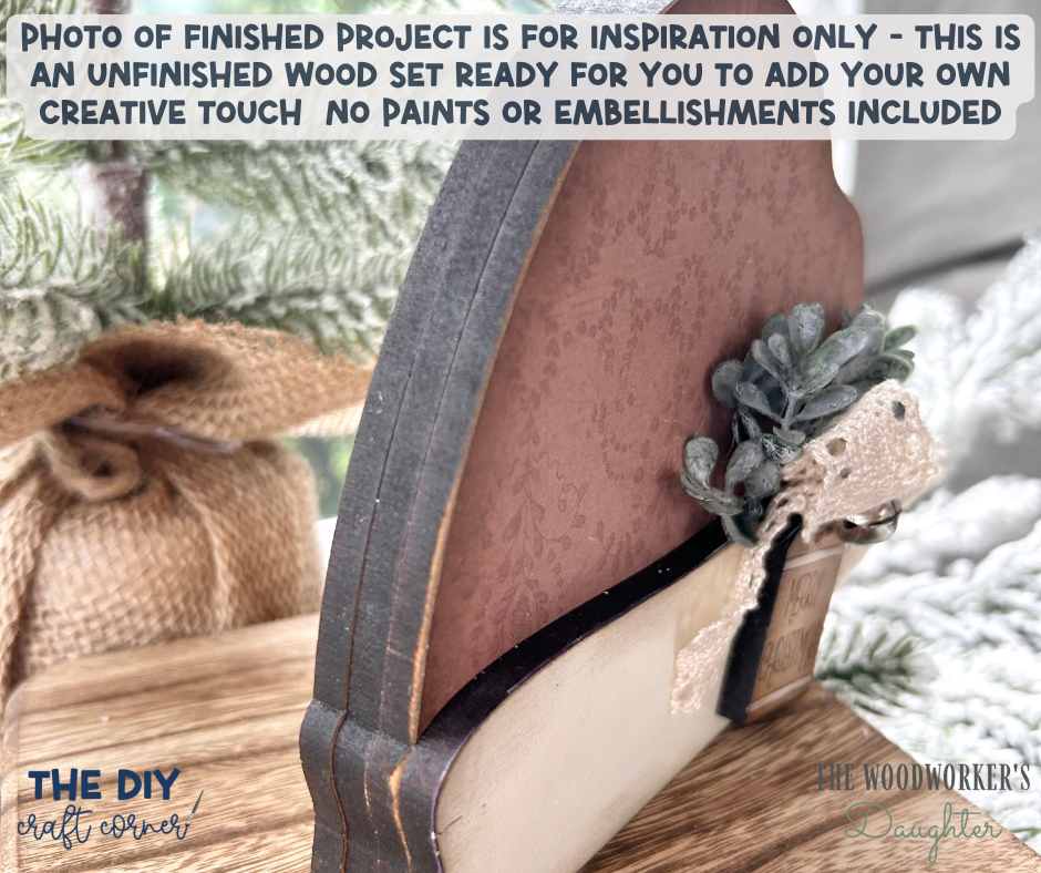 LIMITED EDITION - Chunky Santa Hat Shelf Sitter – Wood Cuts