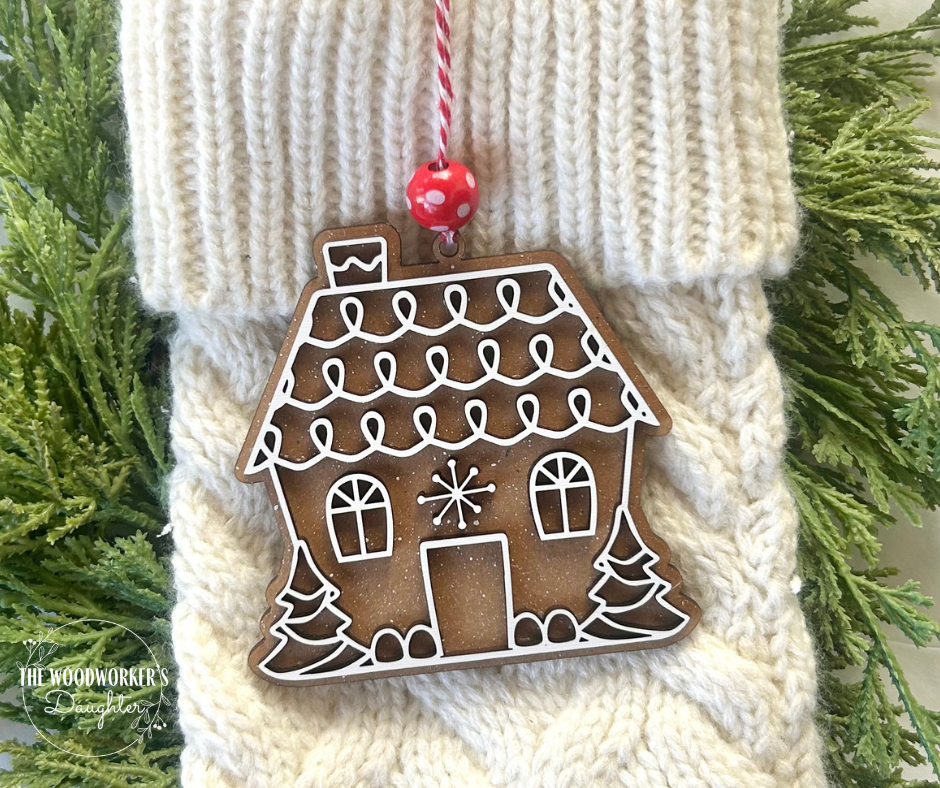 Mini Gingerbread House Wood Ornaments