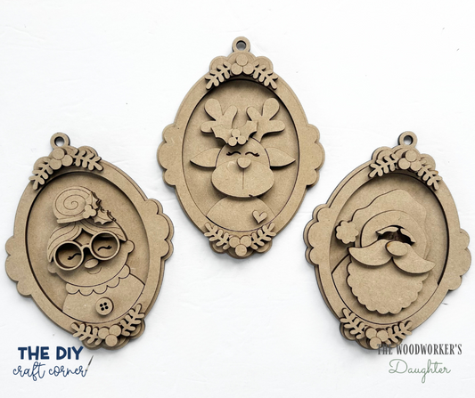 DIY Christmas Frame Ornaments – Wood Cuts