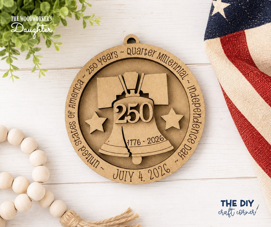 America 250 Ornament – Wood Cuts