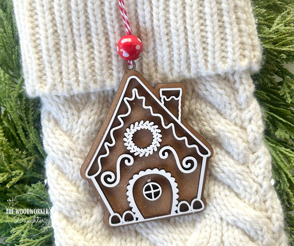 Mini Gingerbread House Wood Ornaments