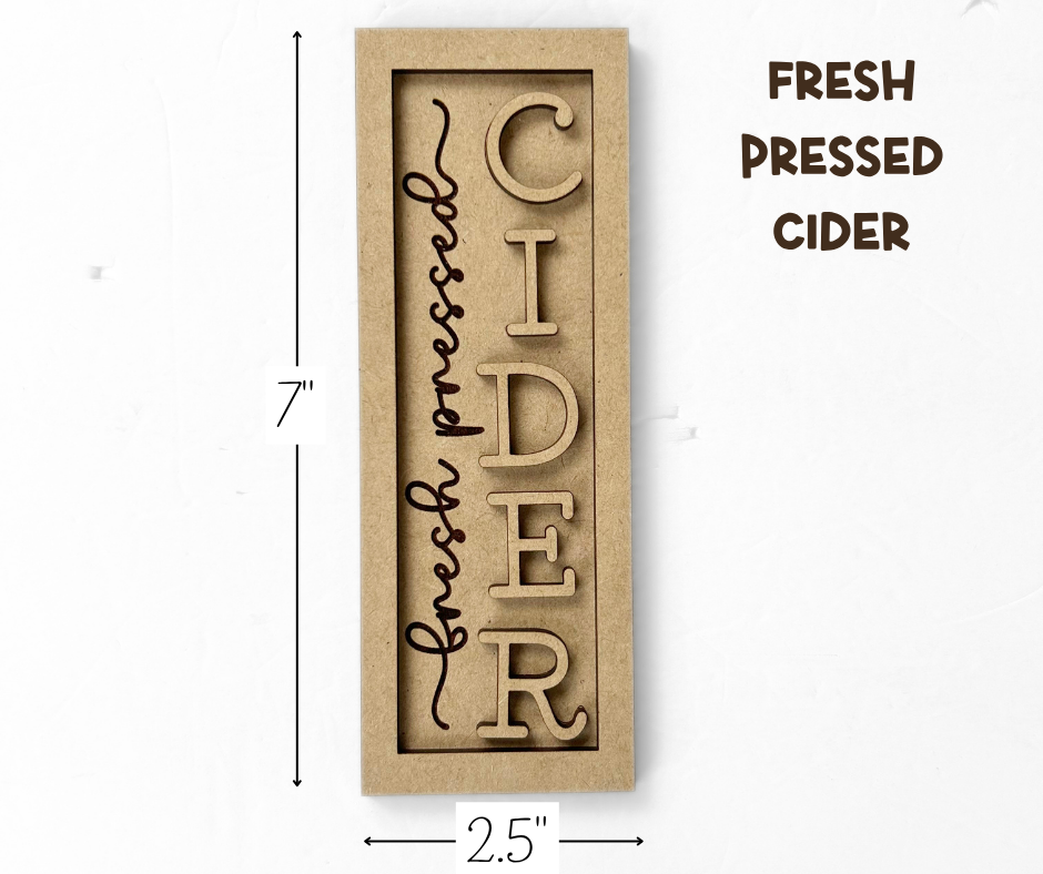 Cider Season Tray Decor Set – Wood Cuts