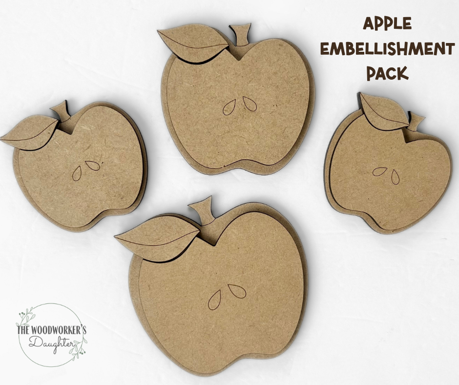 Apple Embellishment Packs – Wood Cuts