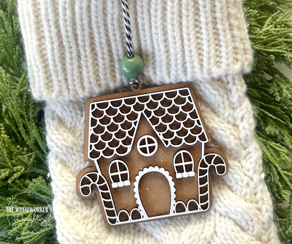 Mini Gingerbread House Wood Ornaments