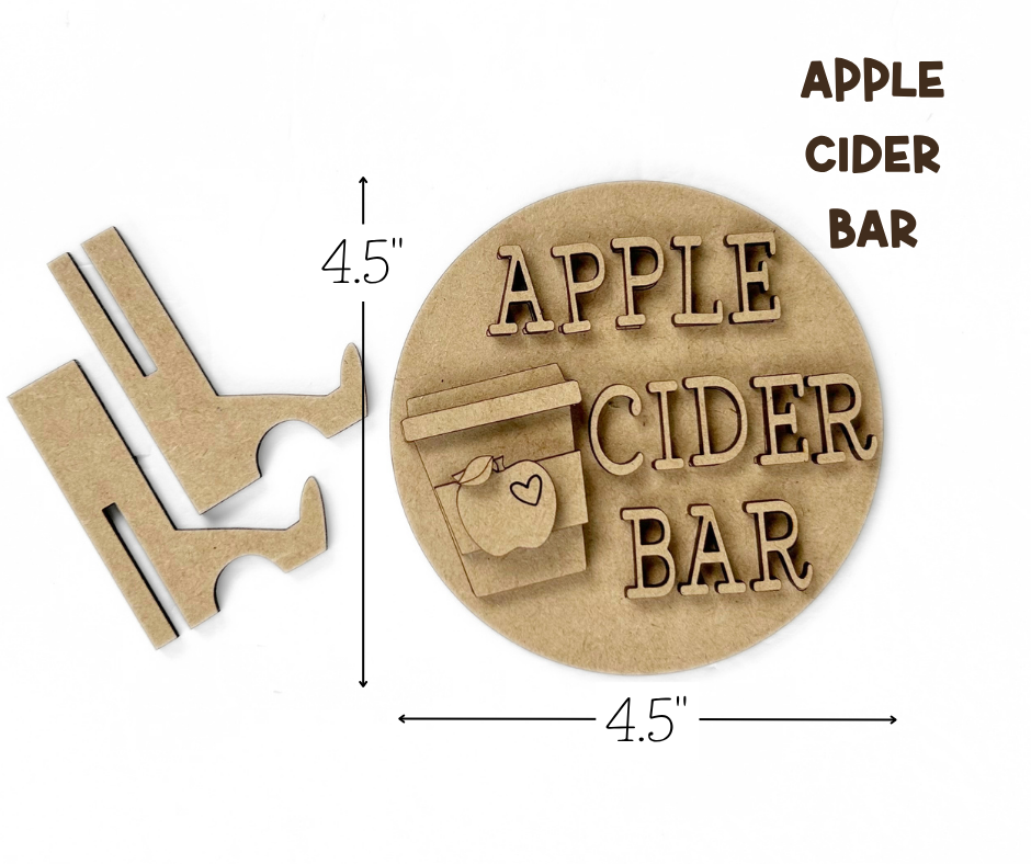 Cider Season Tray Decor Set – Wood Cuts