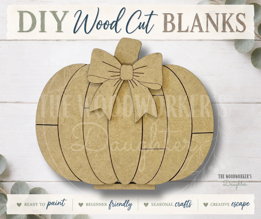 Patchwork Pumpkin Shelf Sitters – Wood Cuts