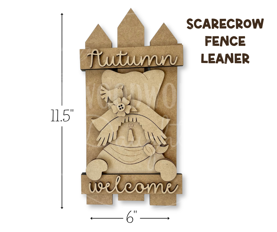 Scarecrow Fence Leaner – Wood Cuts
