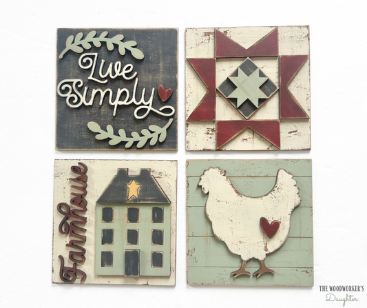 Primitive Farmhouse Interchangeable Inserts