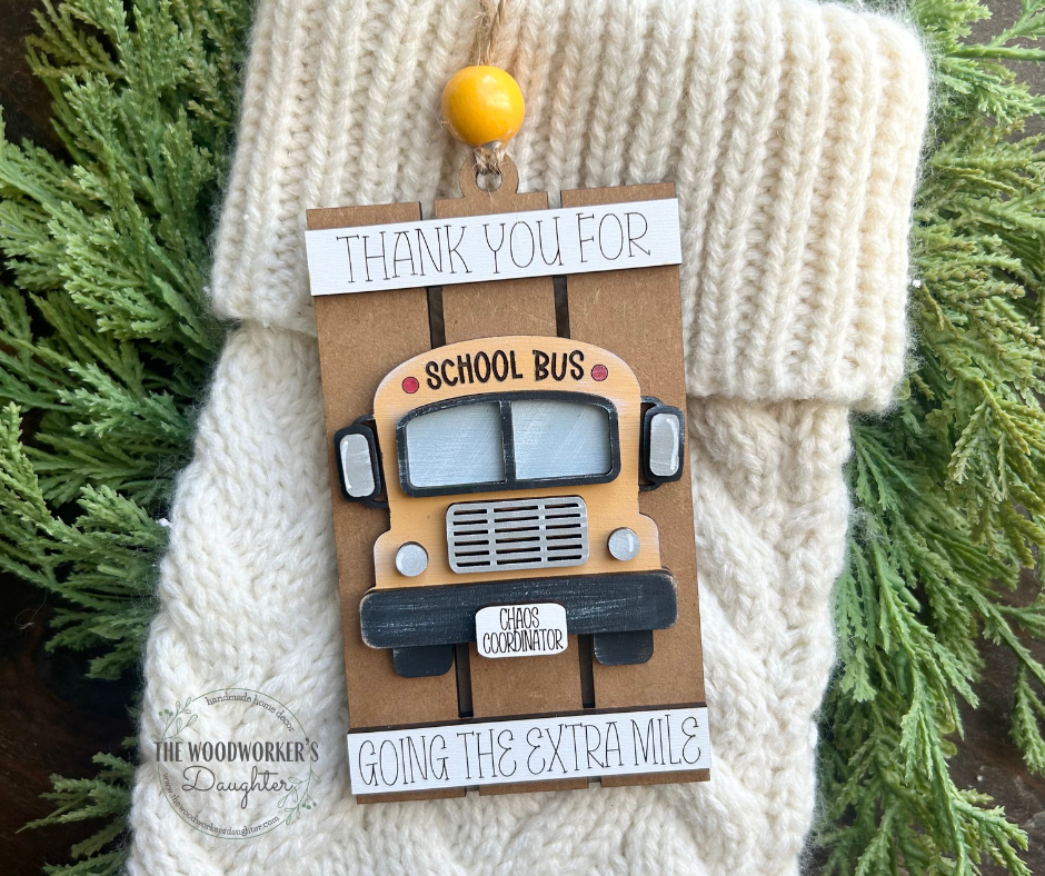 Bus Driver Ornament and Gift Card Holder