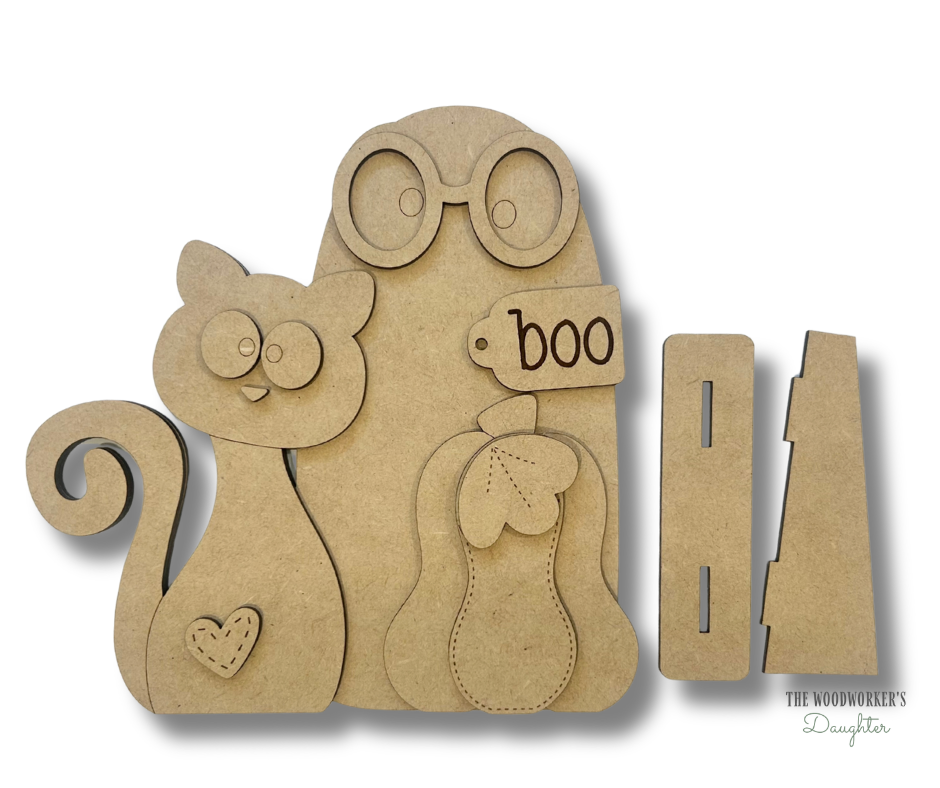 Whiskers and Boos Halloween Shelf Sitter – Wood Cuts