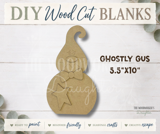 Ghostly Gus Shelf Sitter – Wood Cuts