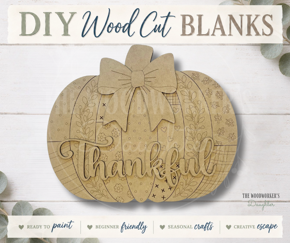 Patchwork Pumpkin Door Sign– Wood Cuts