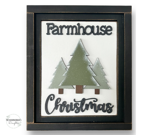 Farmhouse Christmas Insert for Interchangeable Farmhouse Frame