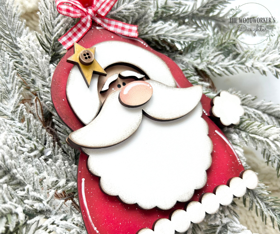 Primitive Santa Ornament