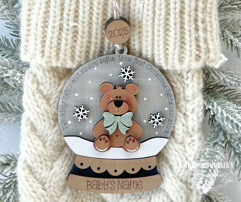 Baby Bear First Christmas - Personalized Ornament