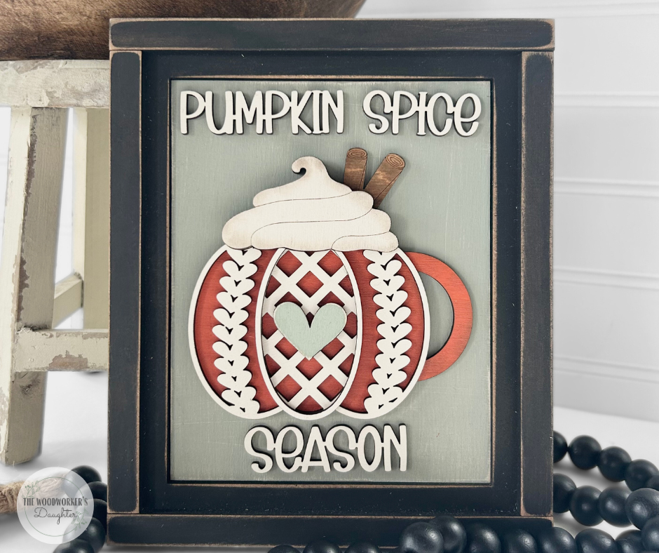 Pumpkin Spice Season Insert for Interchangeable Farmhouse Frame